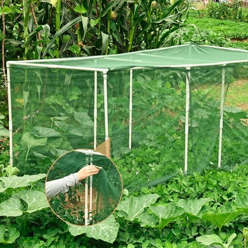 72 * 33 * 30 in Detachable Crop Cages for Garden, Plant Protection Tent with Garden Netting for Vegetables Fruits Flowers,Mesh Plant Covers for Outdoors (Green)