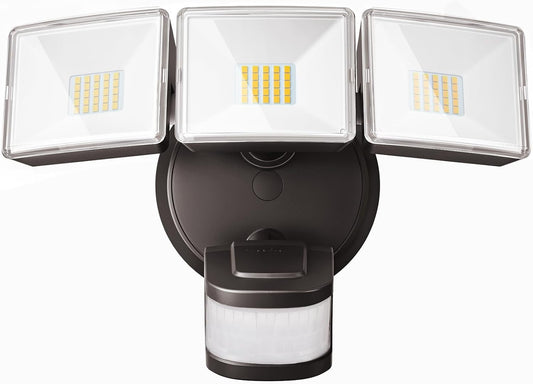 OREiN 4500LM/35W Flood Lights Outdoor, 180°/40FT Motion Sensor Outdoor Lights Dusk to Dawn Security Lights IP65 Waterproof 3 Modes for Outside 4500SQ.FT Front Door, Garage, Bronze (Hardwired)