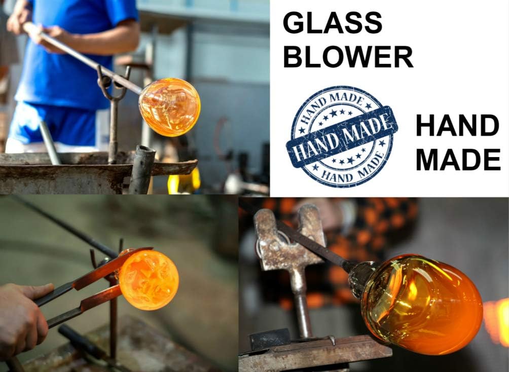 WOSIBO Hummingbird Feeder for Outdoors Patio Large 32 Ounces Colorful Hand Blown Glass Hummingbird Feeder with Ant Moat Hanging Hook, Rope, Brush and Service Card (RED)