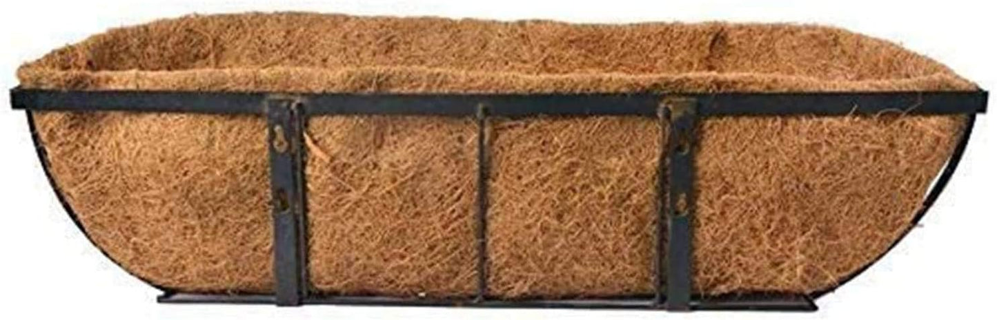 EROCK 2PCS Coco Liner Trough Coco Liner for Planters, 24/30/36/48 inch Half Moon Shape Trough Coco Coir Coconut Fiber Replacement Liner for Window Box, Wall Trough Planter (30inch-2pcs)