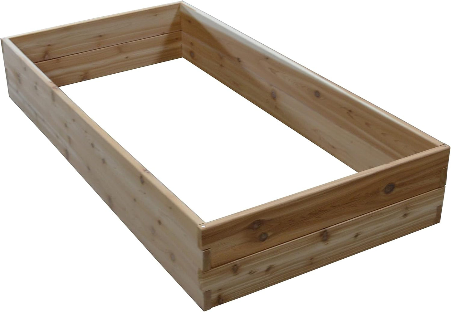 Red Cedar Wood Raised Vegetable Garden Bed - Amish Made in USA (11" Double Raised Bed, Unfinished)