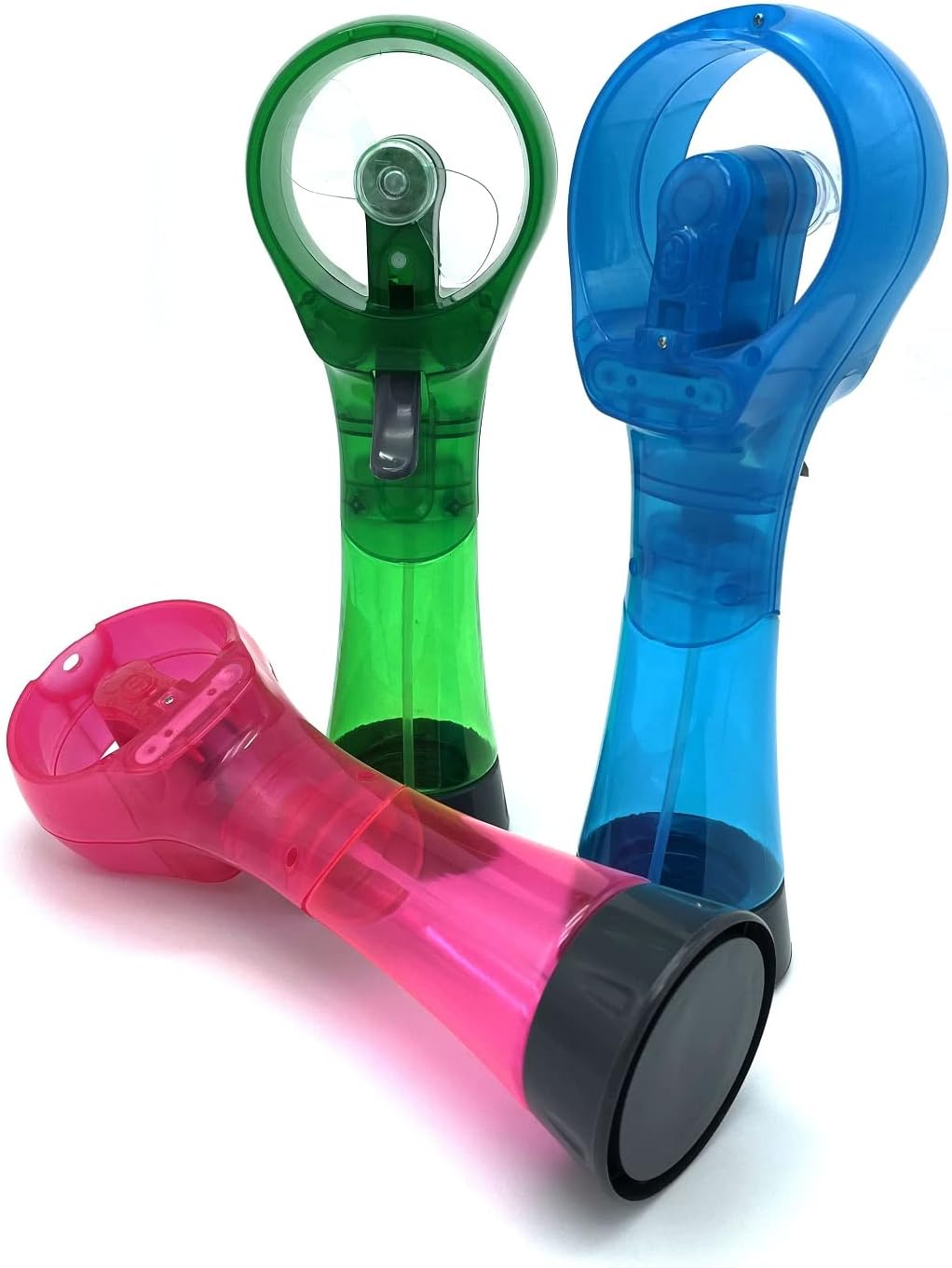 Water Misting Fans Portable Personal Handheld Spray Fan Cooling Outdoor Cooler, Pack of 3 (Blue/Green/Pink)