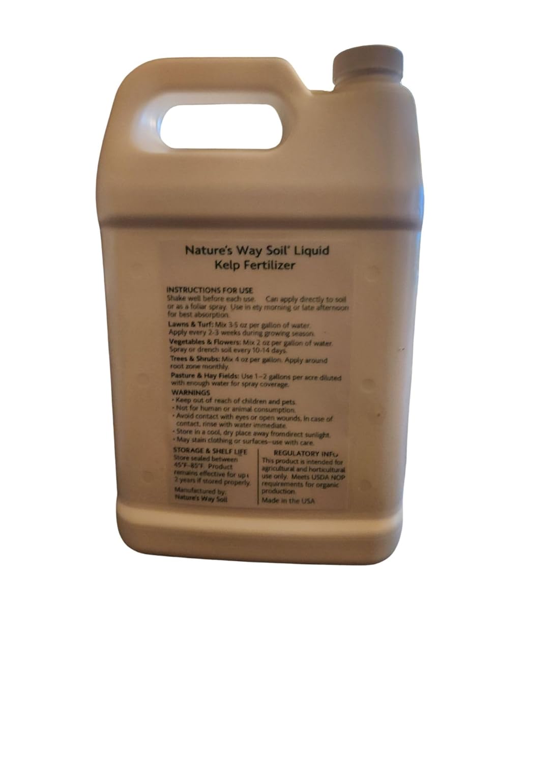 Nature’s Way Soil® Liquid Kelp Fertilizer – 1 Gallon/Makes 1890 Gallons | Organic Seaweed Plant Food for Lawn, Garden, Flowers & Vegetables | Cold-Processed | Natural Growth Booster & Soil Revitalizer