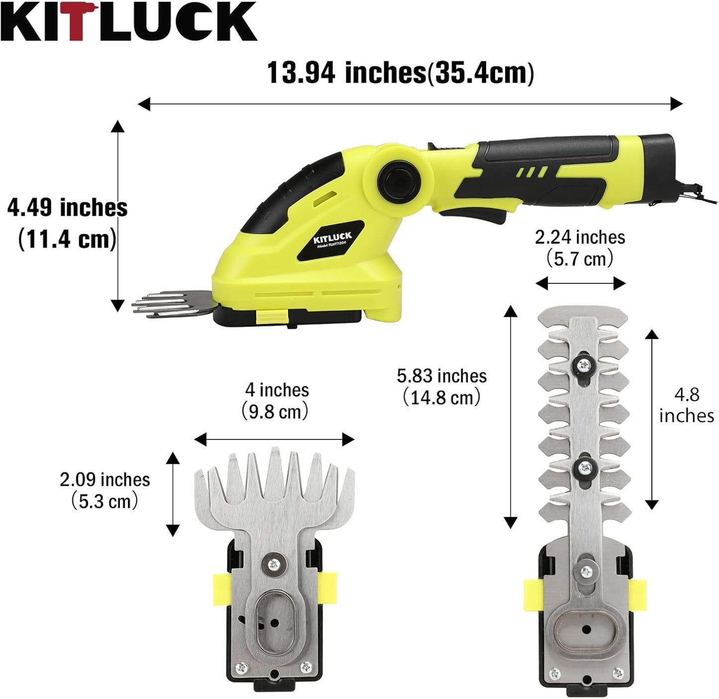 KITLUCK 8V Cordless 2-in-1 Grass Shear & Hedge Trimmer,Handheld Electric Grass Trimmer Hedge Shears/Grass Cutter Rechargeable,2000mAh Battery for Yard, Garden, Lawn Care