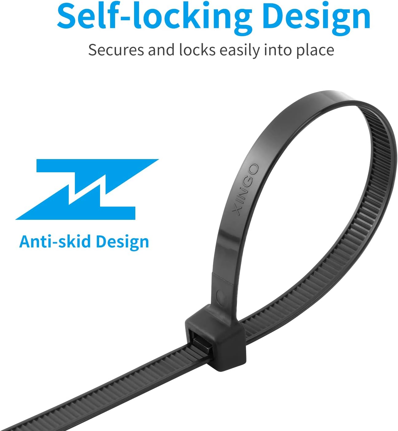 XINGO 40 inch White Zip Ties Heavy Duty 25 PCS,200 lbs Ultra Strong Plastic Wire Ties, Large Cable Ties Extra Long Tie Wraps, Indoor and Outdoor UV Resistant