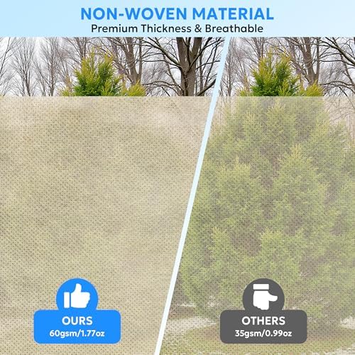 MIXC 4 Packs 2 Size Plant Covers Freeze Protection, Winter Plant Cover Cold Weather Tree Frost Cloth Warm Blankets Shrub Covers for Outdoor Plant （23''×23''+47''×71''）