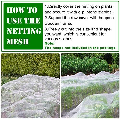 Ultra Fine Garden Pest Barrier Netting, Plant Covers 8x24ft Protection Net
