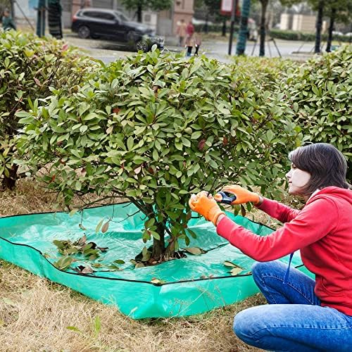 Landscape Tarp for Trimming, 78.7"x78.7" Pruning Garden Tarp with 12'' Hole