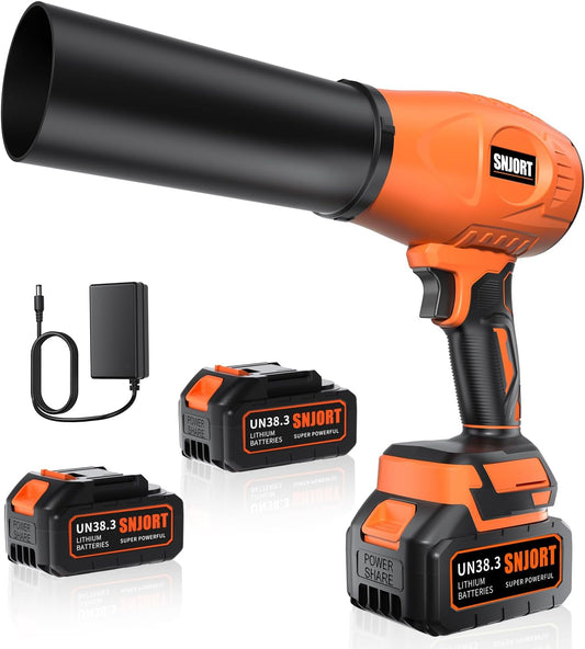 Leaf Blower Cordless with Battery and Charger,800,000 RPM,Extended Nozzle,Lightweight Handheld Design,Blower for Patio Cleaning,car Blowing Water,Blowing Leaves and Dust（ Citrus Orange）