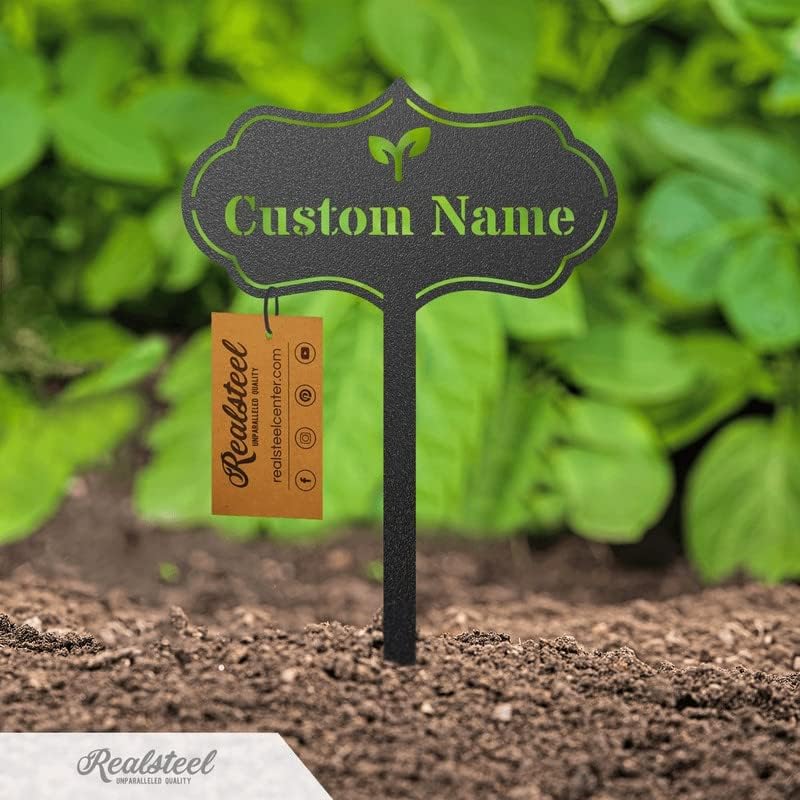RealSteel – Customizable Seed & Plant Markers - Outdoor Herb Garden Stakes - Elegant Fruit/Vegetable Labels - Steel Plant Tags for Pots - Classy Design for Farmhouse/Greenhouse – Sun Icon