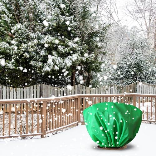 8 Pcs Plant Covers Frost Protection Bag 39.3"X19.6" Winter Reusable Plants Jacket with Drawstring Shrub Protection Wraps Bags Frost Blanket for Winter Outdoor Garden Plants