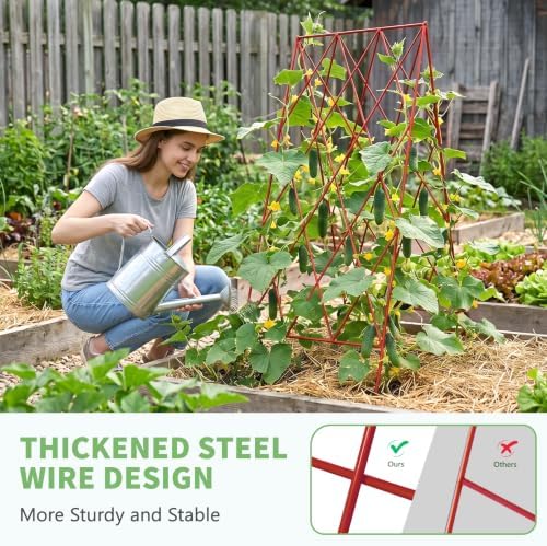 39.4" H Cucumber Trellis, 2 Pack Foldable A Frame Garden Trellis