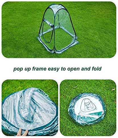 porayhut Pop Up Greenhouse Cover Flower House Mini Gardening Plant Flower Sunshine Room Room,Backyard PVC Greenhouse Cover for Cold Frost Protector Gardening Plants