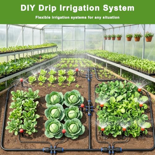 240FT Drip Irrigation System Kit with Timer for Garden