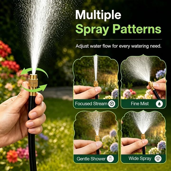 100FT Drip Irrigation System with 360° Adjustable Copper Nozzles