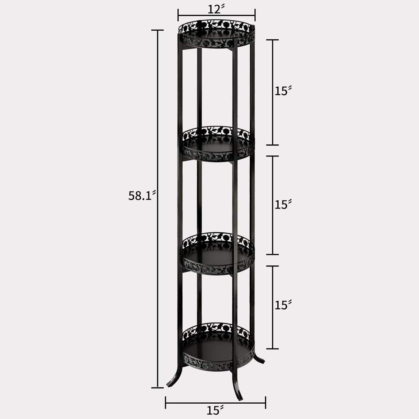 COPREE 4-tier Plant Stand, Space-Saving Iron Planter Shelves Flower Pot Organizer Rack Multiple Flower Pot Display Holder Shelf Indoor Outdoor Heavy Duty Planter Shelving Unit