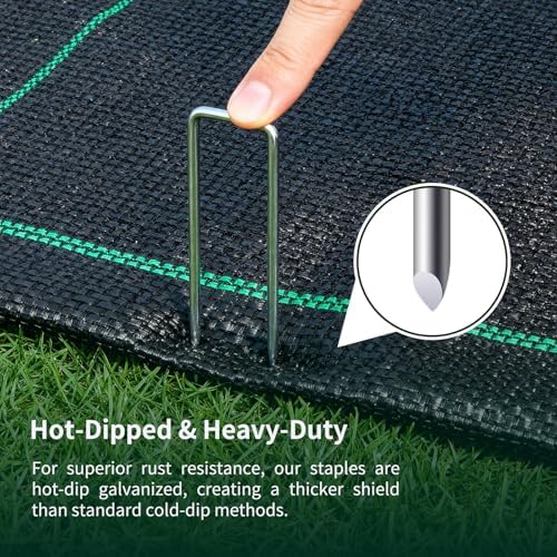 PSISO 80 Pack 6 Inch Galvanized U-Shaped Garden Stakes Landscape Staples, 12 Gauge Heavy Duty Tent Stakes Ground Yard Lawn Pins for Landscaping, Weed Barrier Fabric, Fencing, Outdoor Decor