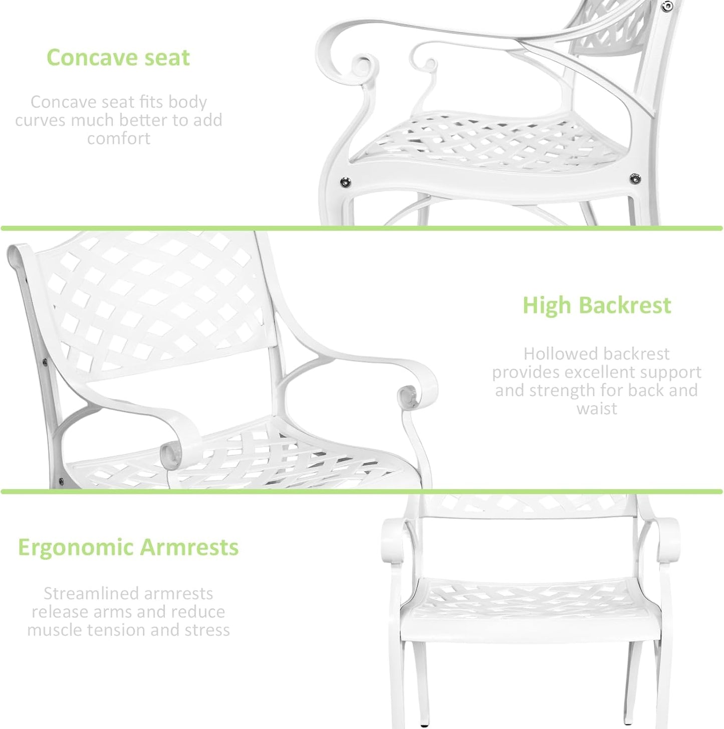 5 Piece Patio Dining Set, All-Weather Metal Outdoor Table and Chairs Set of 4, Cast Aluminum Patio Furniture Set for Patio, Garden, Backyard, Balcony