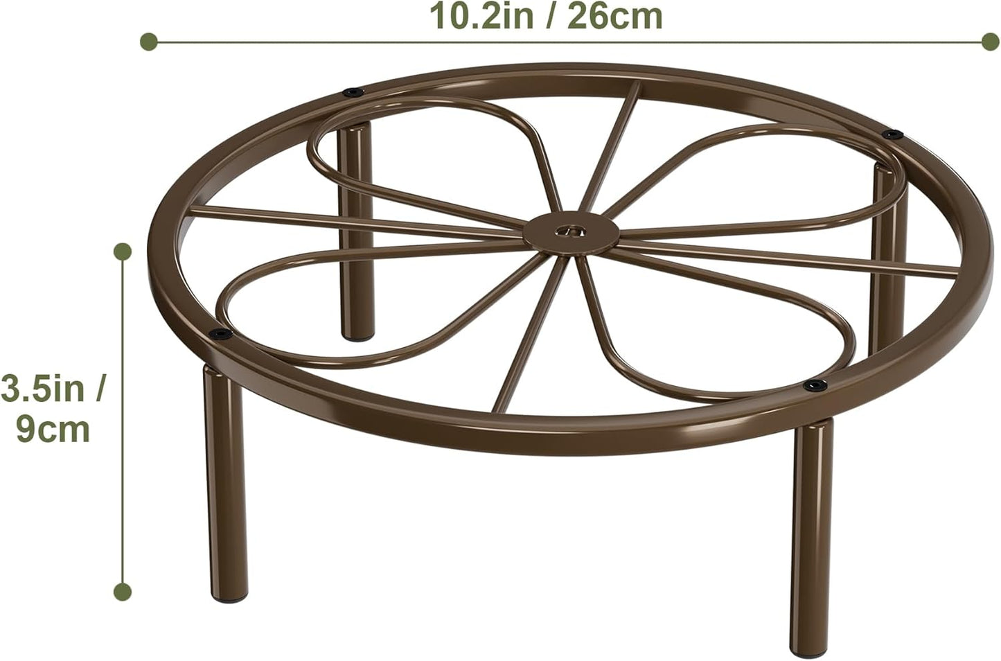 Brown Plant Stand Plant Holder - 10.24'' Short Plant Riser for Garden Courtyard, Heavy Duty Flower Stand for Multiple Plant Indoor or Outdoor.
