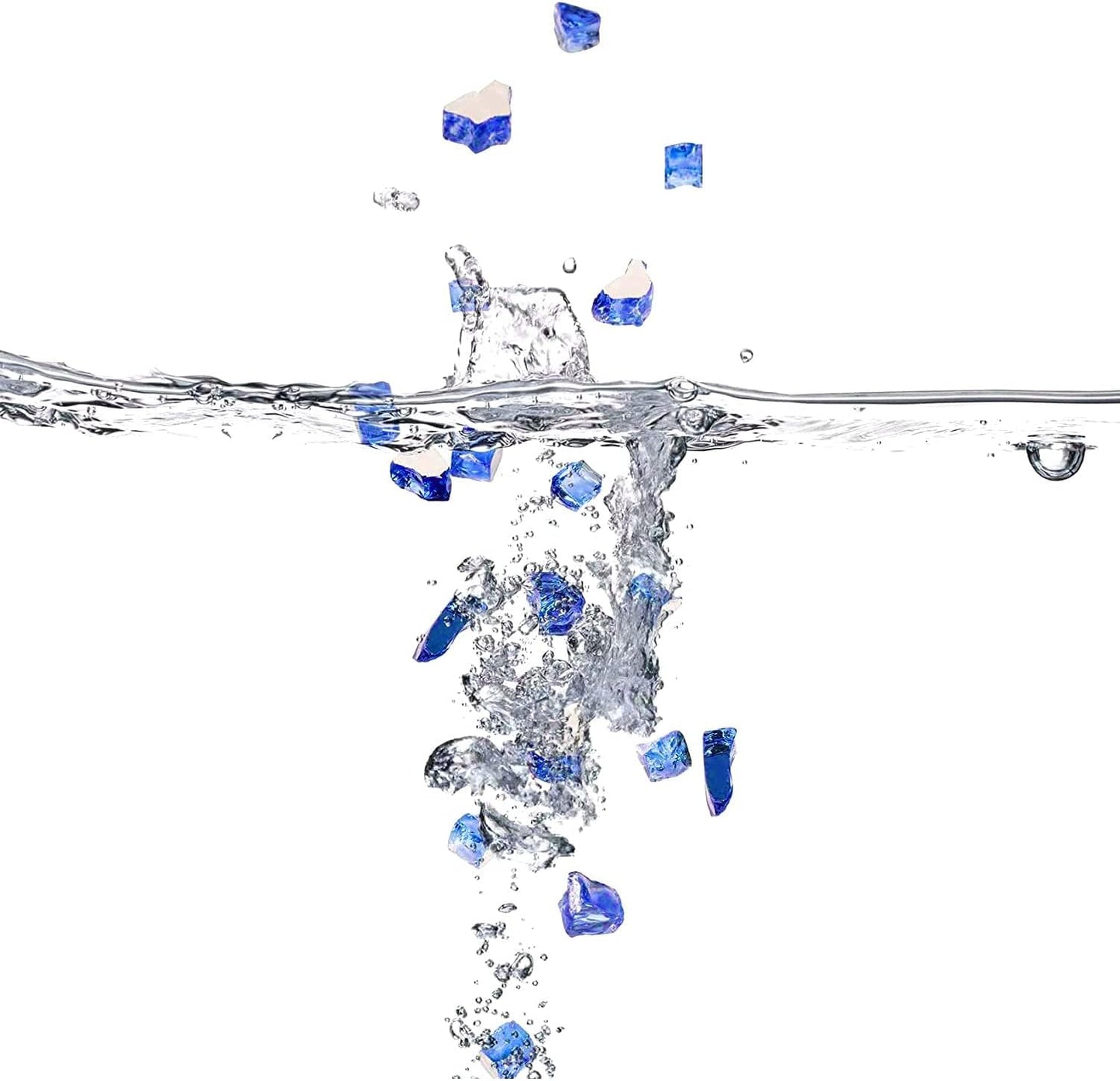 Mr. Fireglass 10 Pounds Fire Glass - 1/4 Inch High Luster Reflective Tempered Glass Rocks for Fireplace Fire Pit Table and Landscaping, Cobalt Blue