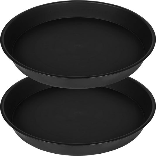2 Pack of Bird Bath Bowl 12", 1.6" Depth, 10 12 inch Birdbath Bowls Dish Only for The Garden, Large Plant Saucer (12", Black)