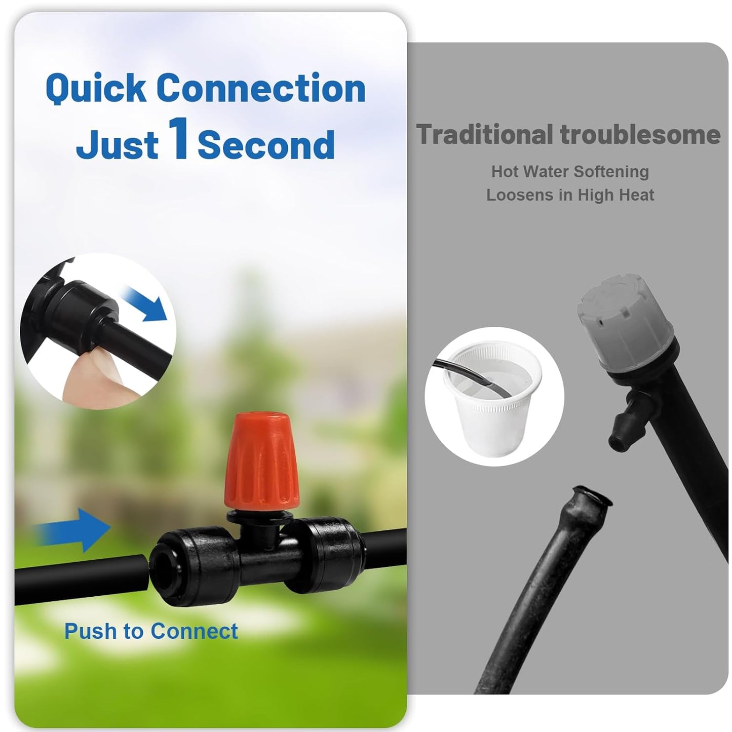 120FT Drip Irrigation Kit for Garden, Quick-Connect Raised Bed Watering System with 1/2" & 1/4", Plant Accessories, Drip Line Kit for Greenhouse, Raised Bed, DIY Micro Sprinklers Set for Yard Outside