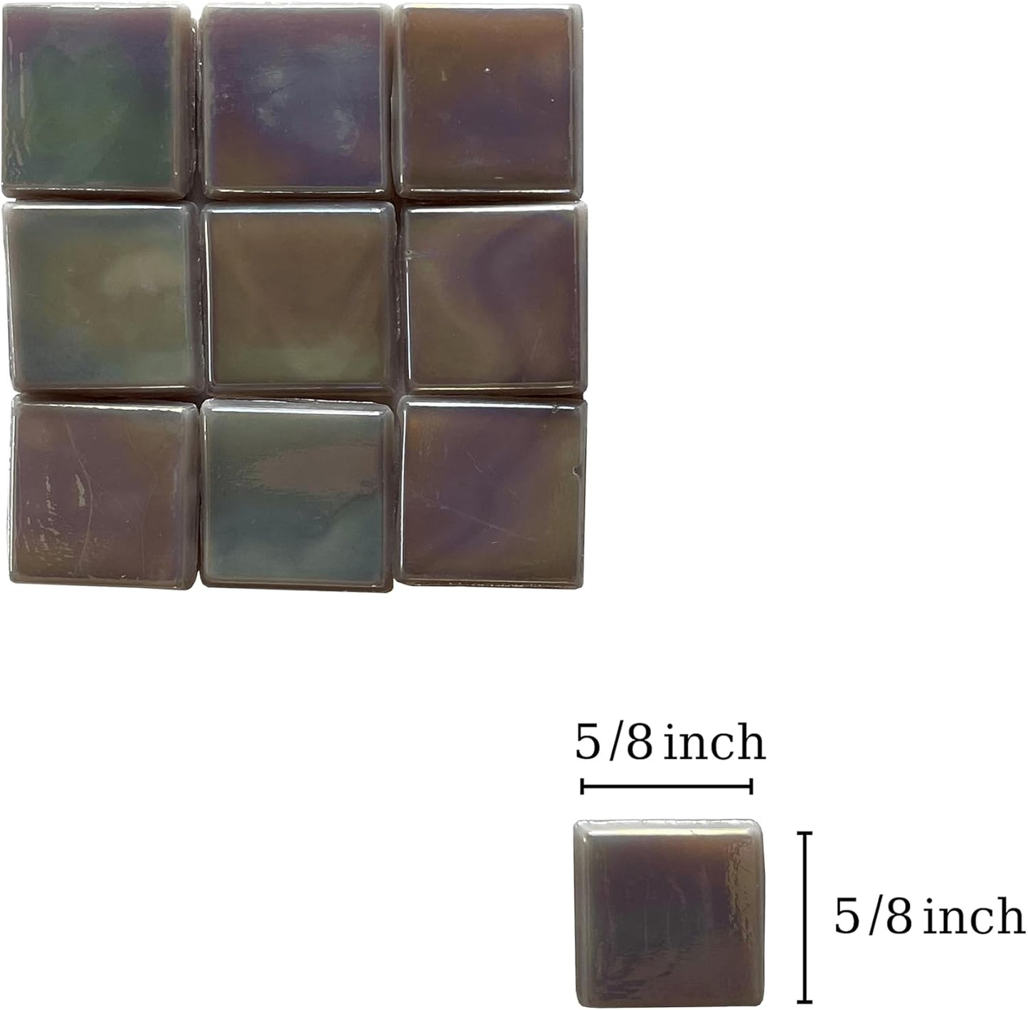 SMEIINIK 1.1lb Bulk Single Iridescent Color Mosaic Tiles for Crafts, Glass Mosaic Pieces for Mosaic Puzzles, Stained Glass Tiles for Mosaic DIY, Mosaic Making Supplies(WJ41-6)