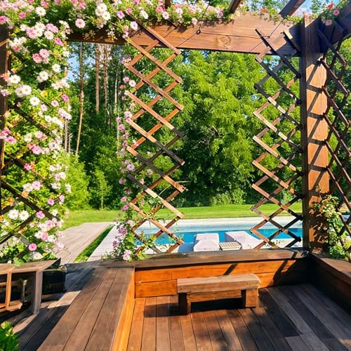 2Pcs Expandable Garden Trellis, 13"x68" Trellis for Climbing Plants Outdoor
