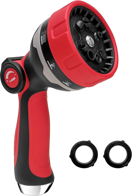 YASQA Garden Hose Nozzle,10 Spray Patterns | Standard 3/4”Diameter Garden Hose Thread Sprayer Durable Water Hose Nozzles No Leaking For Lawn & Garden, Watering Plant,Washing Car,Cleaning,Showering Pet