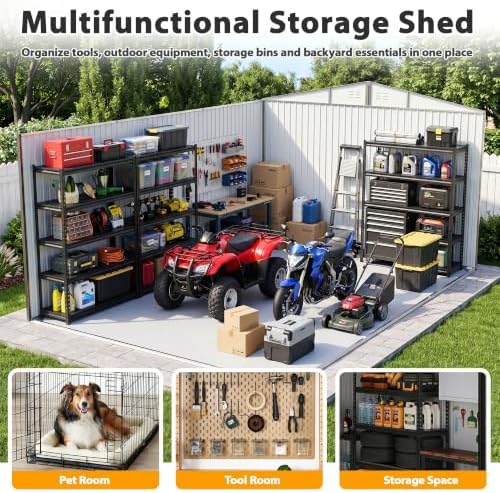 12x18 FT Metal Storage Shed, Large Outdoor Garden Tool Shed