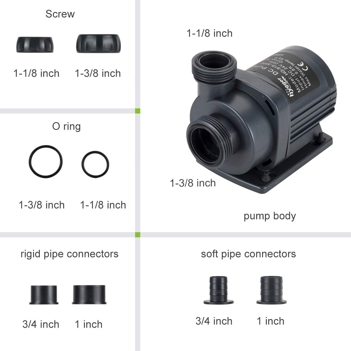 hygger 1060GPH Quiet Submersible and External 24V Water Pump, with Controller (30%-100% Settings), Powerful Return Pump for Fish Tanks, Aquariums, Ponds, Fountains, Sump, Hydroponics (33W, 13.1ft)