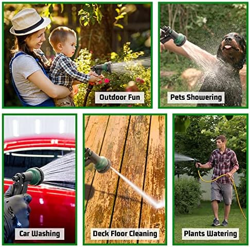 Hose Nozzle 2PK, Garden Hose Nozzle with 7 Adjustable Watering Patterns, ABS Hose Nozzle Sprayer, Non-Slip Water Spray Nozzle for Watering Plants & Lawns, Cleaning, Washing Pets & Cars