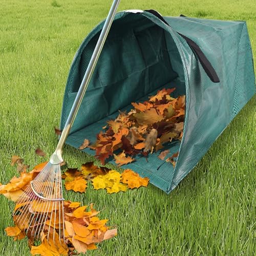 200L (53 Gallon) Heavy Duty Reusable Leaf Bag - Single Collapsible Dustpan-Type Yard Waste Bag for Collecting Leaves, Lawn Debris & Grass Clippings | Stand-Up Garden Waste Container (1)