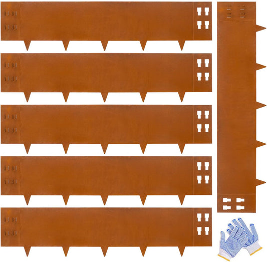 Corten Steel Landscape Edging Metal Garden Edging 40 Inch Strips Landscaping Steel 10 Inch Depth Garden Border Rusted Edge Flower Bed for Lawn Yard Outdoor Plant 6 pcs by GZGNEEVL