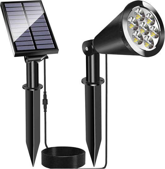 MEIHONG Solar Spot Light Outdoor, Waterproof Solar LED Landscape Lights Dusk to Dawn, 2-in-1 Solar Spotlight Solar Powered Accent Lights for Garden Porch Walkway Patio (1 Pack)