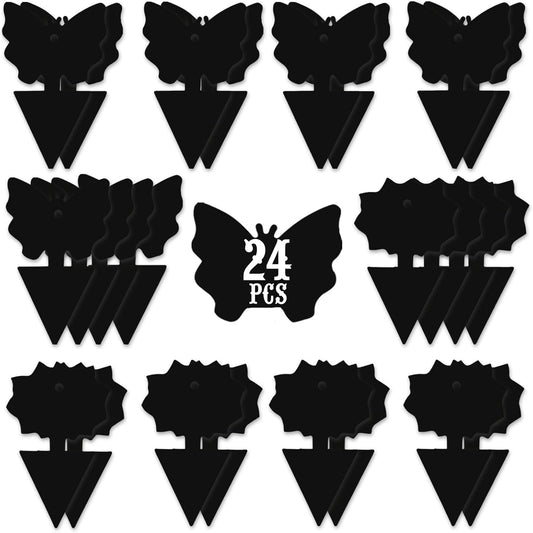 USKICH Sticky Trap Fruit Fly and Gnat Trap Sticky Bug Traps Fungus Traps for Indoor/Outdoor Insect Catcher for White Flies,Mosquitoes,Fungus Gnats,Lying Insects (24 Pcs Black)