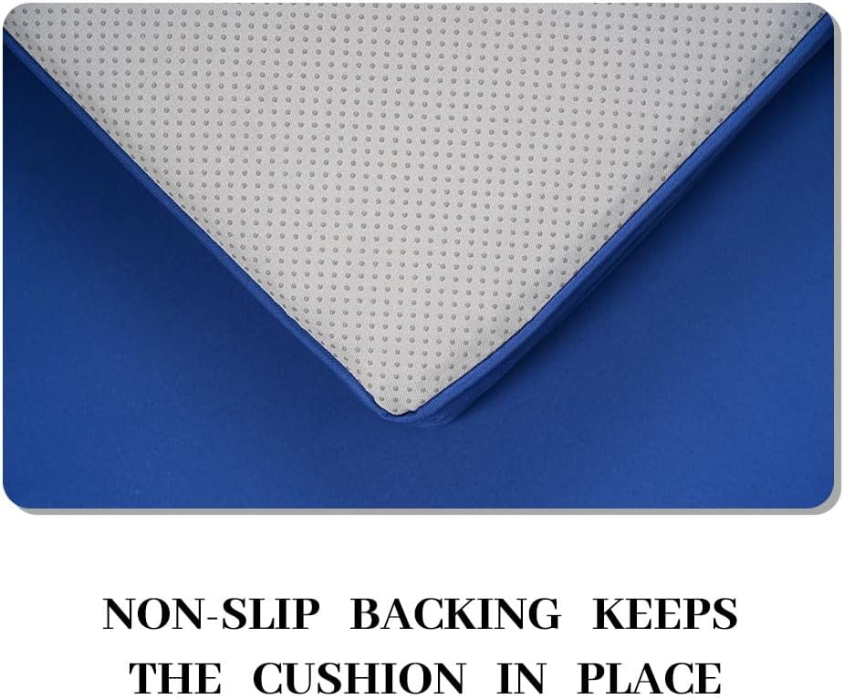 3-Pack Outdoor Patio Furniture Replacement Cushions Set–High-Elastic Sponge Cushions Fit 4-Piece Wicker Rattan Sofa, Loveseat & Chairs, 36x18x2 & 18x18x2, Waterproof, Fade-Resistant (Navy blue)