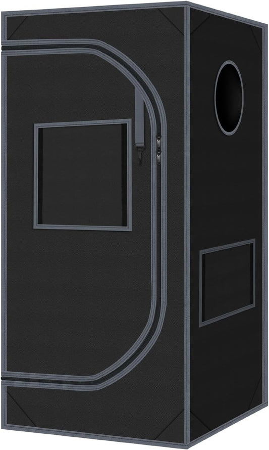 24"x24"x55" Grow Tent for Indoor Plants 600D Mylar Hydroponic High Reflective GrowTents for Plant Fruit Flower Veg Growing