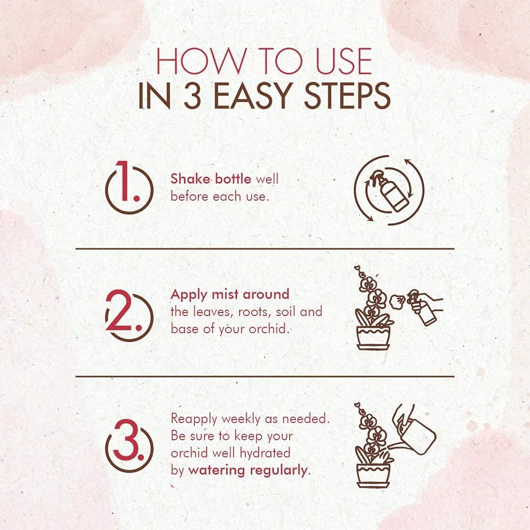 Organic Ready to Spray Orchid Food Mist - Bloom Booster Fertilizer for Orchids in Pots - Plant Nutrients for Healthy Flower & Reblooms (8 oz)