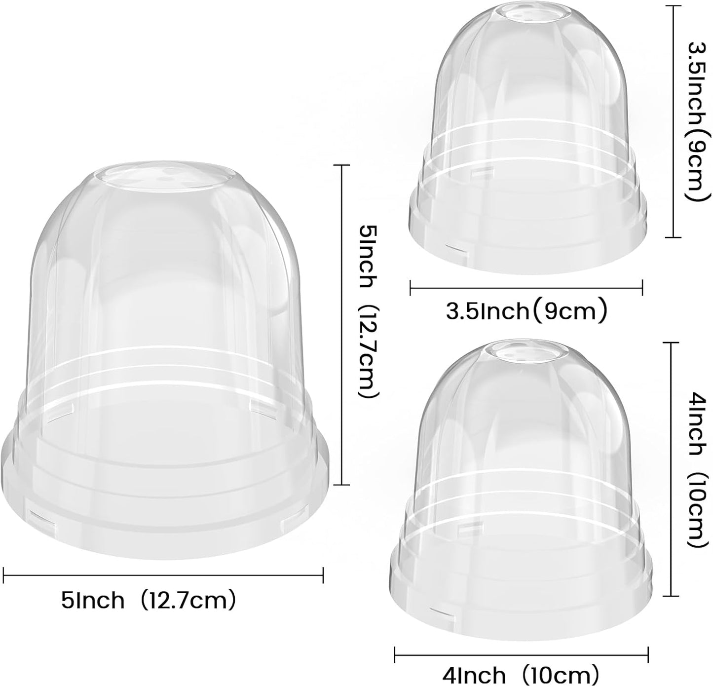 36 Packs 5/4/3.5 Inch Clear Plant Pot Humidity Domes, Transparent Seedling Domes Compatible with 5/4/3.5 Inch Reinforced Nursery Pots