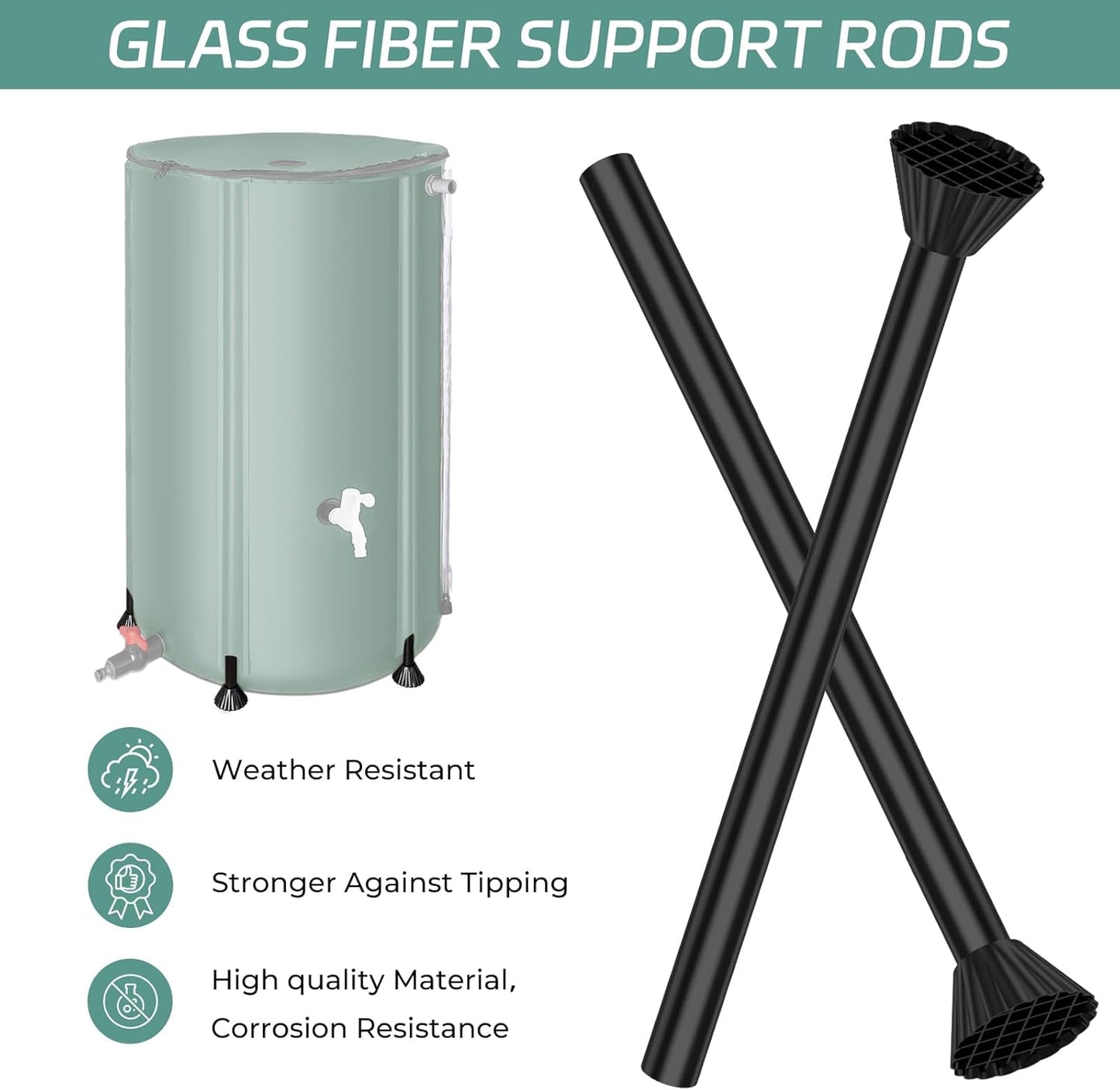 Rain Barrels to Collect Rainwater from Gutter - Rain Collection Barrel Water Barrel Rainwater Collection System Collapsible Rain Barrel Include Filter Two Spigots and Overflow Kit (100 Gallon, Green)