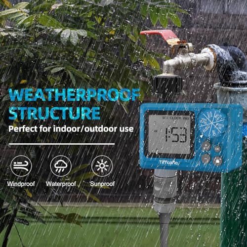 Sprinkler Timer Outdoor, Digital Pogrammable for Garden Hose, Irrigrtion Timer with Rain Delay and Manual Mode