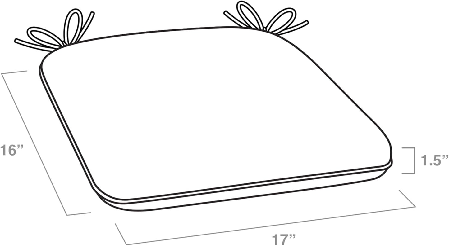 Arden Indoor/Outdoor Foam Seat Pad, 2 Pack, 17 x 16, Patio Cushion, Water Repellent, Fade Resistant, Foam Cushion Sapphire Blue Leala