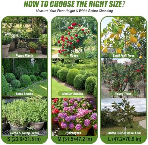5Pcs Plant Frost Protection Covers 47.2x70.9 Inches – Reusable Breathable Freeze Blankets with Drawstring, Waterproof Non-Woven Fabric Frost Cloth for Winter Plant, Shrub, Tree, and Garden Protection