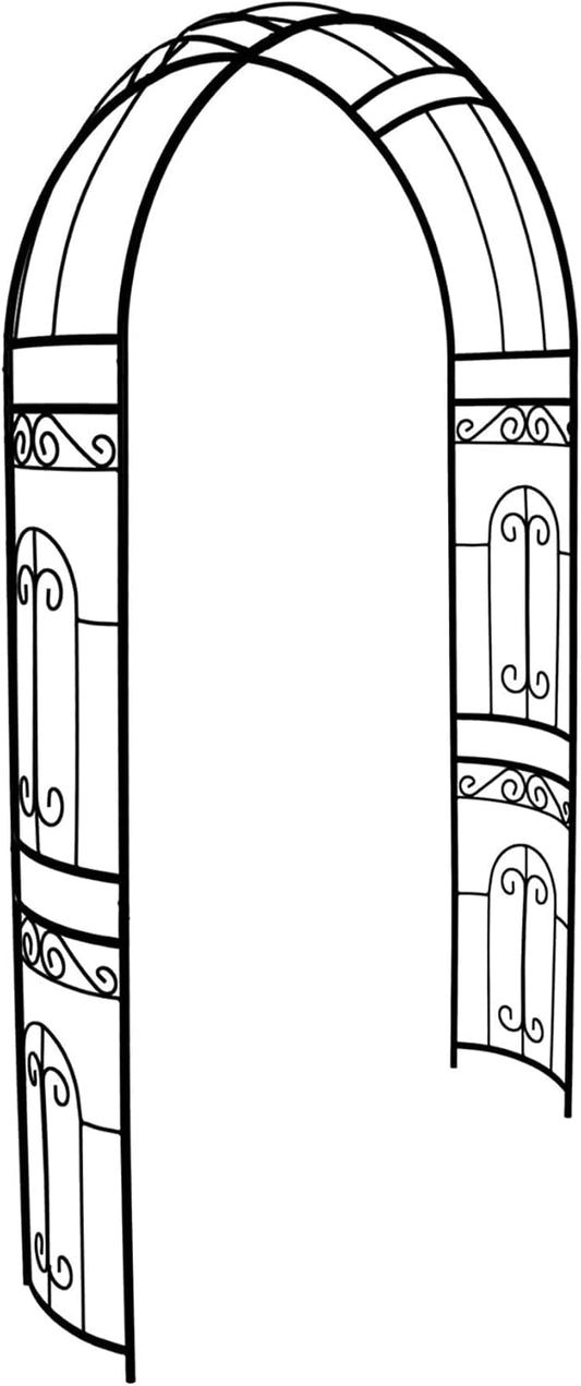 SCENDOR Metal Pergola Arbor, 95.3" H x 45" W Garden Wedding Arch Curved Metal Enduring Iron Garden Arch Trellis for Climbing Plants Outdoor Ceremony Arty Decoration