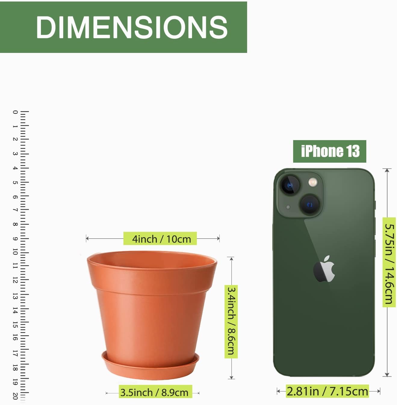 4 inch Small Plant Pots, 28 Pack Plastic Planters with Drainage Holes and Saucers for Flowers Plants, Succulents, Seed Starting Pots, Terracotta