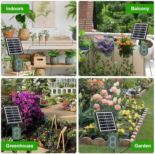 50FT Automatic Solar Drip Irrigation System, Solar Automatic Plant Waterer Kit, Supported 15 Pots, Indoor/Outdoor Irrigation Kit for Garden, Balcony & Patio Vacation Free