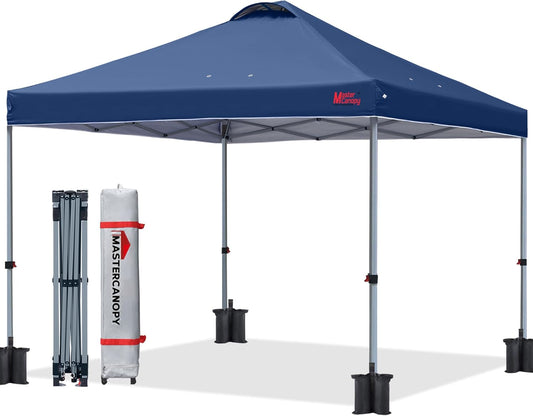 MASTERCANOPY Durable Pop-up Canopy Tent with Roller Bag (8x8, Navy Blue)