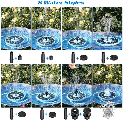 AISITIN 3.5W Solar Fountain Built-in 1500mAh Battery & Anti-Drift Bracket