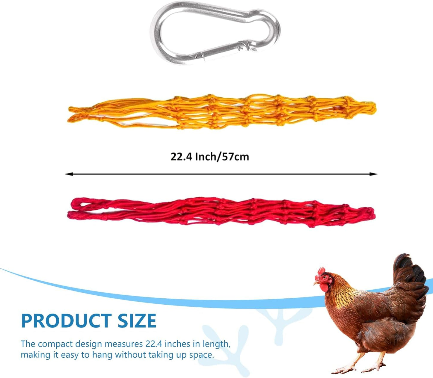 Chicken Vegetable String Bag ，Chicken Vegetable Hanging Feeder, Chicken Toy Vegetable Rack in Chicken Cage, Poultry Fruit Rack, Chicken Cabbage Feeder with Hook 4 Sets